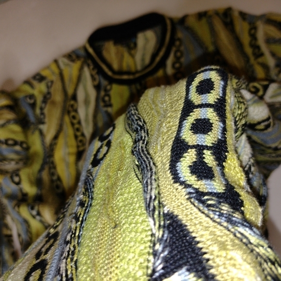 COOGI Spellout Sweater 3XL Mercerized Cotton 3D Knit Blue Green Black RARE - Picture 8 of 9